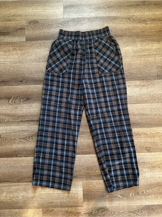 NATURAL LIFE Pants - Natural Life Plaid Elastic-Waist Pants - Brown & Black